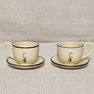 Yankee Candle Tea Light Holder Cup And Saucer Set of 2
